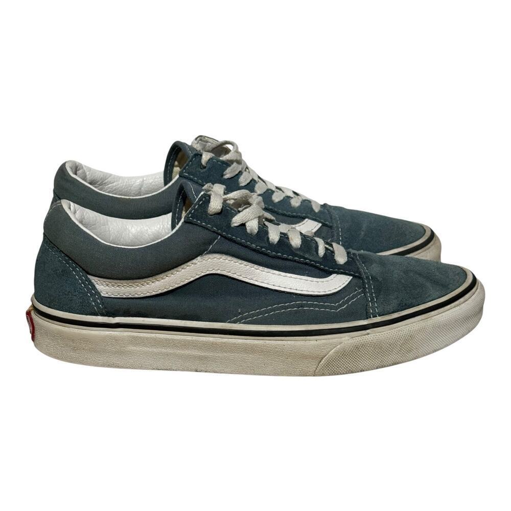 Vans Old Skool Teal Blue Suede Canvas Women’s Size 7 Skate Sneakers